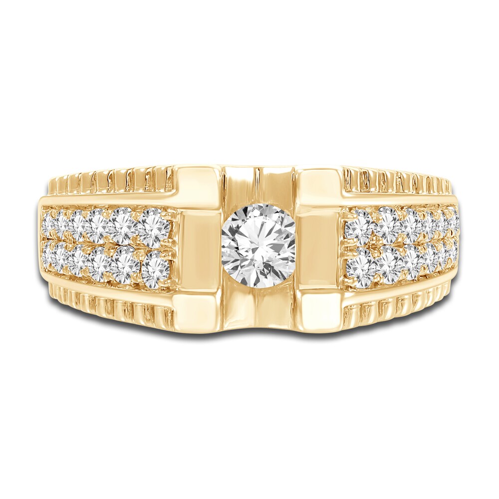 Men\'s Diamond Ring 1 ct tw Round 14K Yellow Gold KttHGBMv Men\'s Diamond Ring 1 ct tw Round 14K Yellow Gold KttHGBMv