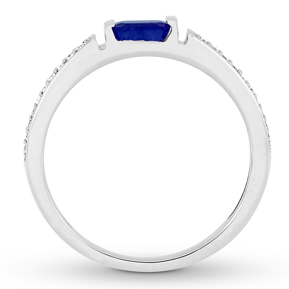 Natural Sapphire Ring 1/10 ct tw Diamonds 10K White Gold L47HL9qp Natural Sapphire Ring 1/10 ct tw Diamonds 10K White Gold L47HL9qp