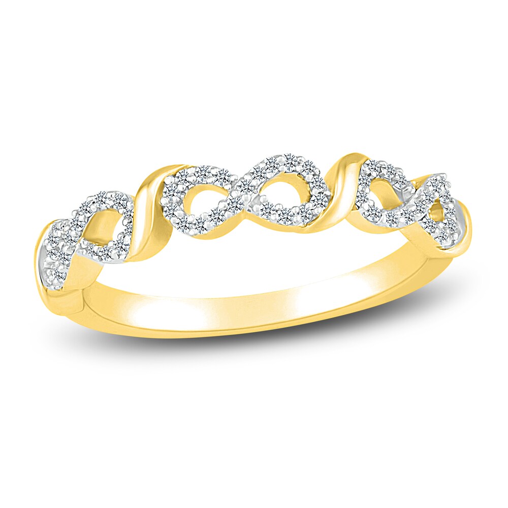 Diamond Infinity Ring 1/6 ct tw Round 14K Yellow Gold L9W0Ci6G Diamond Infinity Ring 1/6 ct tw Round 14K Yellow Gold L9W0Ci6G