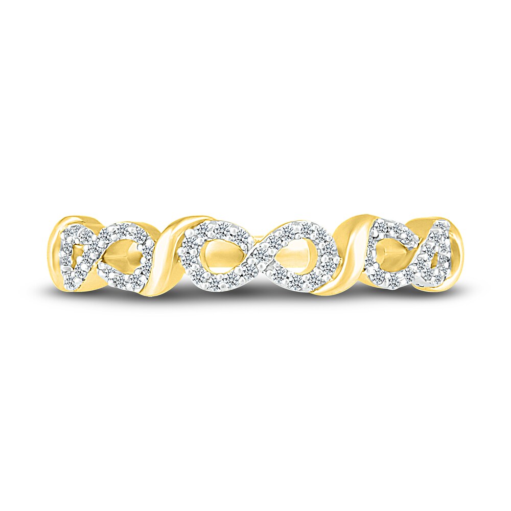 Diamond Infinity Ring 1/6 ct tw Round 14K Yellow Gold L9W0Ci6G Diamond Infinity Ring 1/6 ct tw Round 14K Yellow Gold L9W0Ci6G
