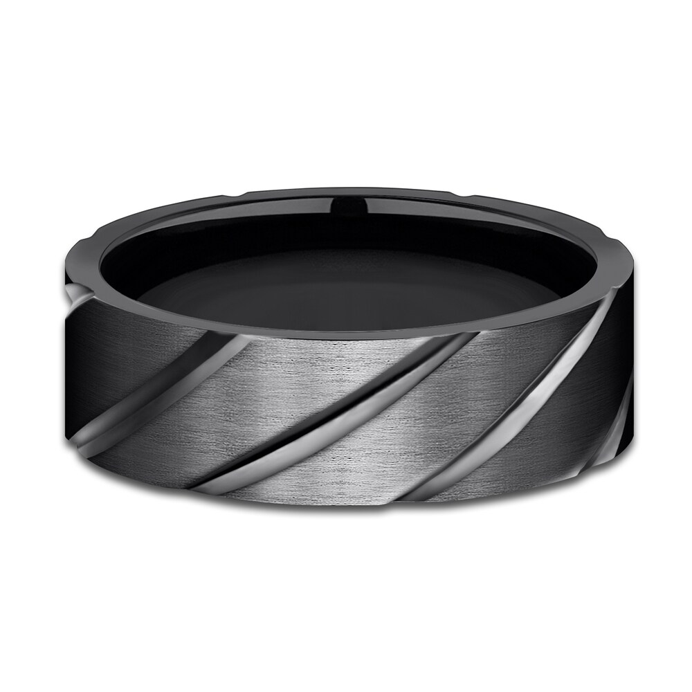 Swirl Wedding Band Black Titanium 7.0mm L9vO6rqV Swirl Wedding Band Black Titanium 7.0mm L9vO6rqV