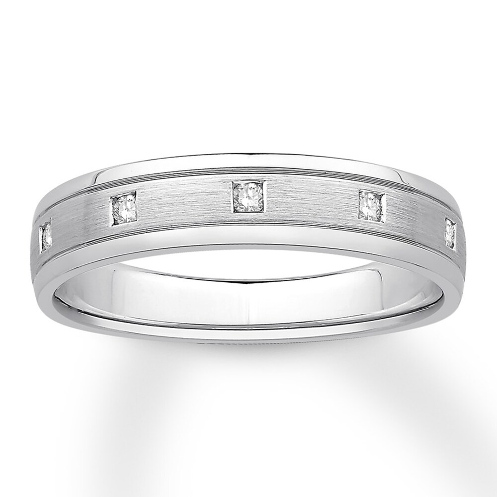 Men's Diamond Band 1/10 ct tw Round-cut 10K White Gold LARvVEr2 Men's Diamond Band 1/10 ct tw Round-cut 10K White Gold LARvVEr2