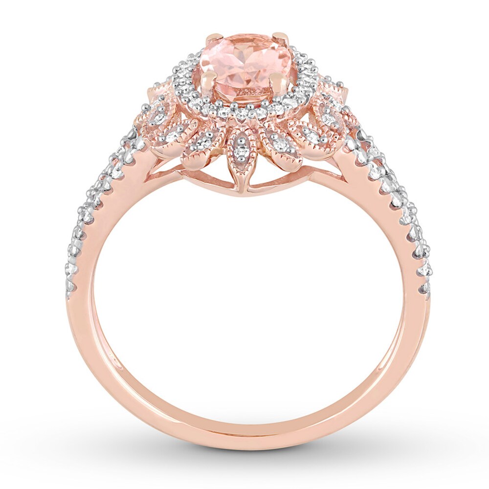 Morganite Ring 1/5 ct tw Diamonds 10K Rose Gold LAo5Hf2d Morganite Ring 1/5 ct tw Diamonds 10K Rose Gold LAo5Hf2d