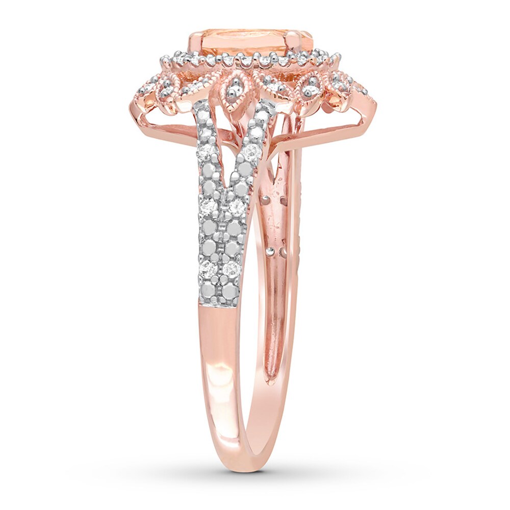 Morganite Ring 1/5 ct tw Diamonds 10K Rose Gold LAo5Hf2d Morganite Ring 1/5 ct tw Diamonds 10K Rose Gold LAo5Hf2d