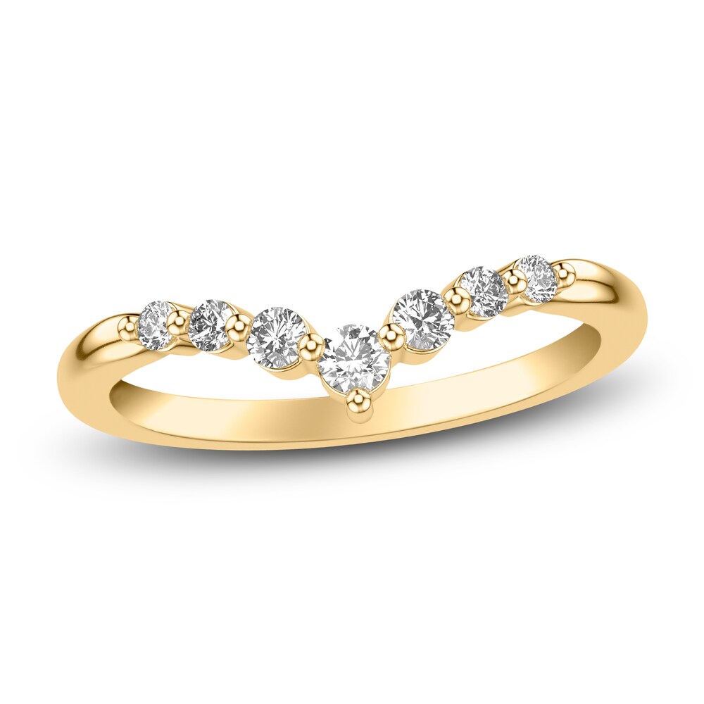 Diamond Chevron Wedding Band 1/4 ct tw Round 14K Yellow Gold LRAl3ZVM Diamond Chevron Wedding Band 1/4 ct tw Round 14K Yellow Gold LRAl3ZVM