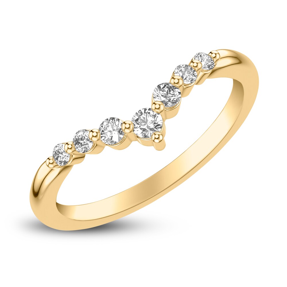 Diamond Chevron Wedding Band 1/4 ct tw Round 14K Yellow Gold LRAl3ZVM Diamond Chevron Wedding Band 1/4 ct tw Round 14K Yellow Gold LRAl3ZVM