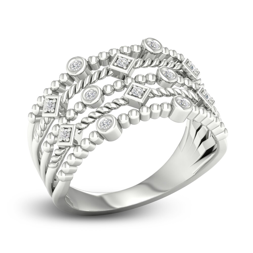 Diamond Beaded Bezel Wedding Band 1/10 ct tw Round 14K White Gold LbE2BN8V Diamond Beaded Bezel Wedding Band 1/10 ct tw Round 14K White Gold LbE2BN8V