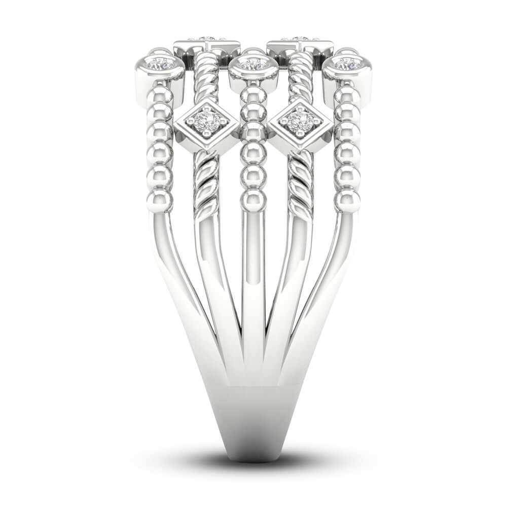 Diamond Beaded Bezel Wedding Band 1/10 ct tw Round 14K White Gold LbE2BN8V Diamond Beaded Bezel Wedding Band 1/10 ct tw Round 14K White Gold LbE2BN8V