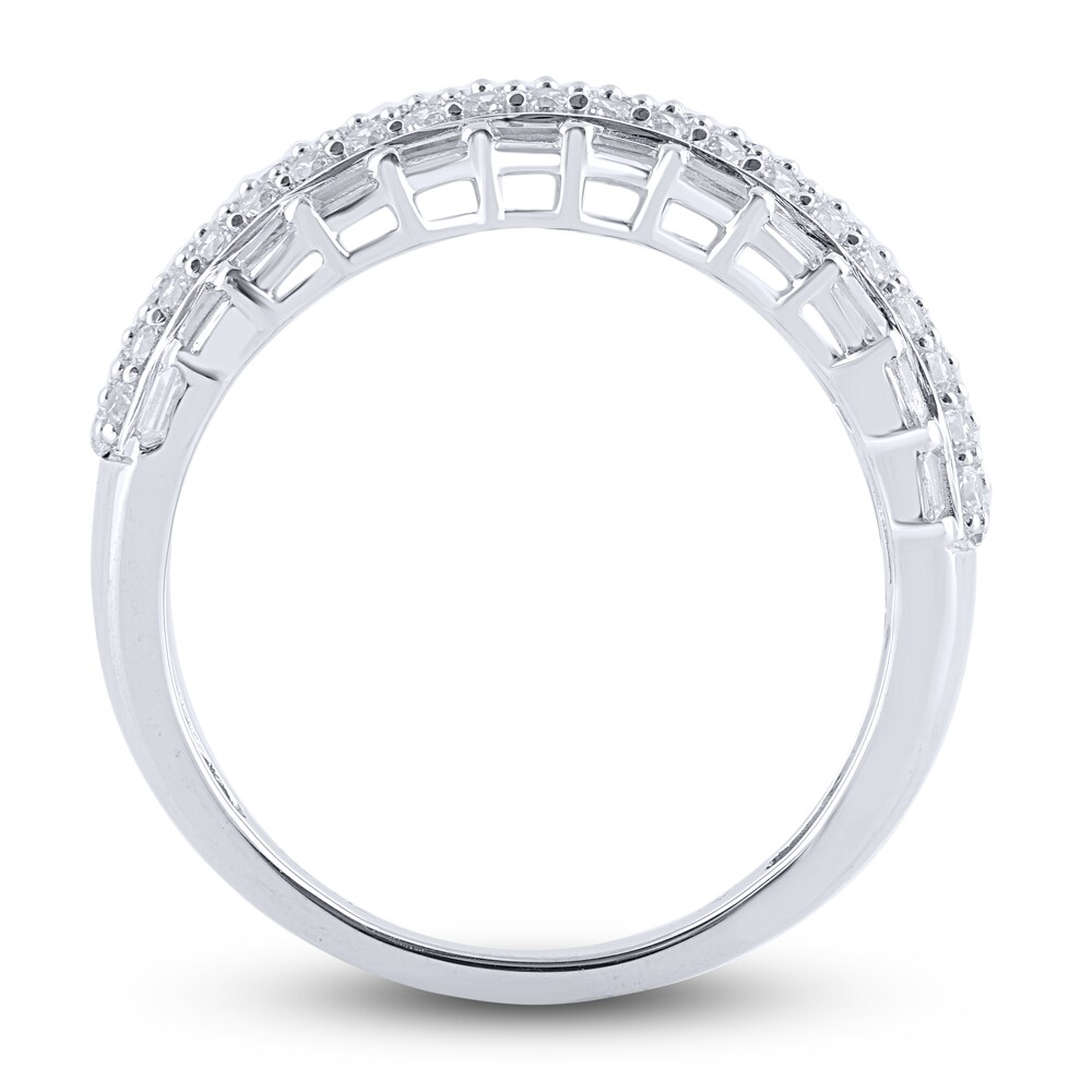 Diamond Anniversary Band 1 ct tw Round/Baguette 14K White Gold LciOTfWa