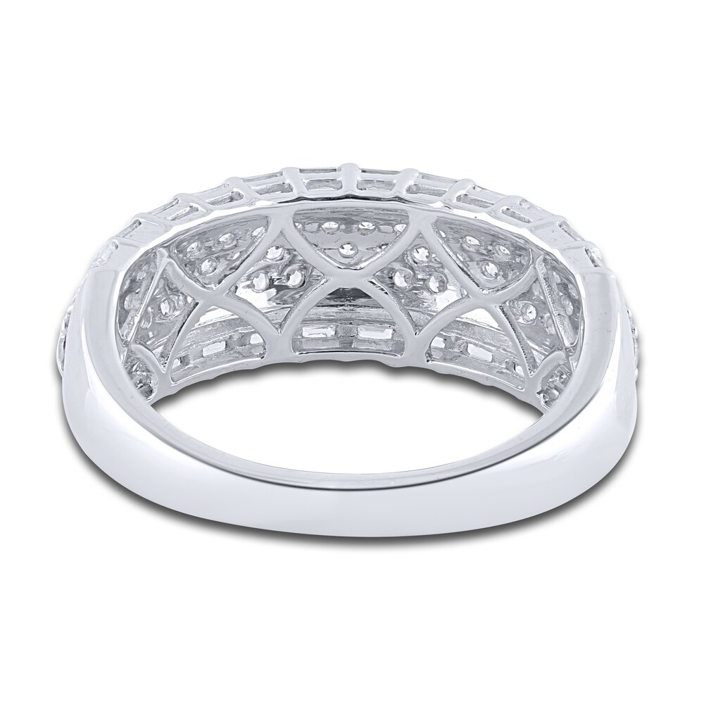 Diamond Anniversary Band 1 ct tw Round/Baguette 14K White Gold LciOTfWa