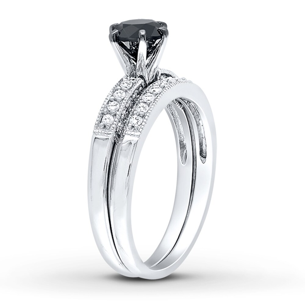 Black/White Diamond Bridal Set 1-1/3 ct tw 10K White Gold LiH7tsVI Black/White Diamond Bridal Set 1-1/3 ct tw 10K White Gold LiH7tsVI