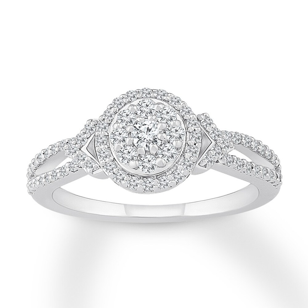 Diamond Ring 1/2 ct tw Round Sterling Silver M02zDlB6 Diamond Ring 1/2 ct tw Round Sterling Silver M02zDlB6