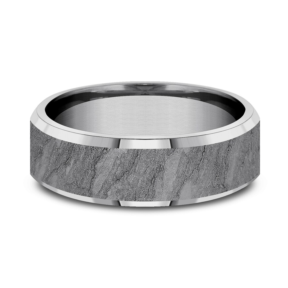 Rock Wedding Band Gray Tantalum 7.0mm M6URCL9n