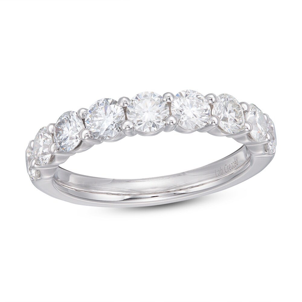 Lab-Created Diamond Wedding Band 1-1/2 ct tw Round 14K White Gold M7lPq1Kh Lab-Created Diamond Wedding Band 1-1/2 ct tw Round 14K White Gold M7lPq1Kh