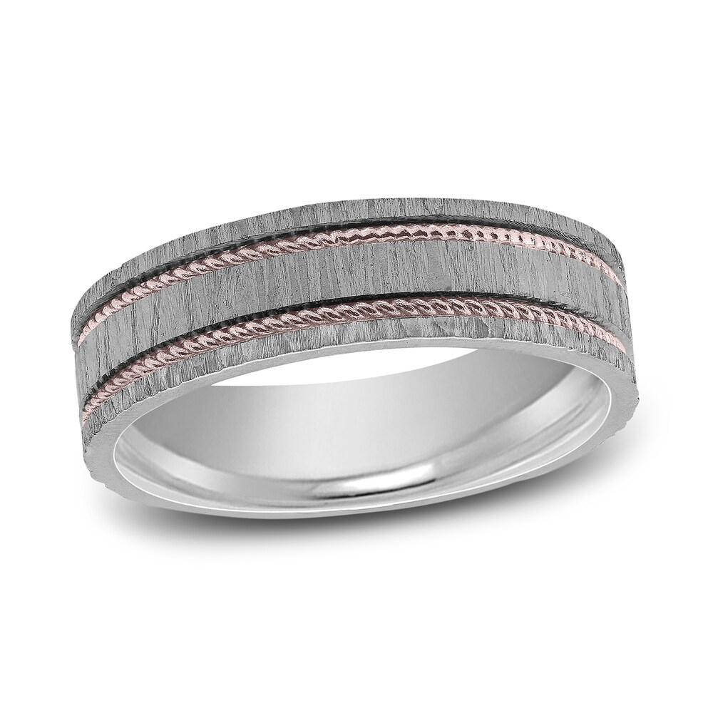 Men's Braided Ring 14K Two-Tone Gold 6mm M9CRO7yt Men's Braided Ring 14K Two-Tone Gold 6mm M9CRO7yt