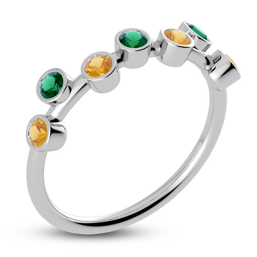 Juliette Maison Natural Emerald & Natural Citrine Ring 10K White Gold MBXUJf1B Juliette Maison Natural Emerald & Natural Citrine Ring 10K White Gold MBXUJf1B