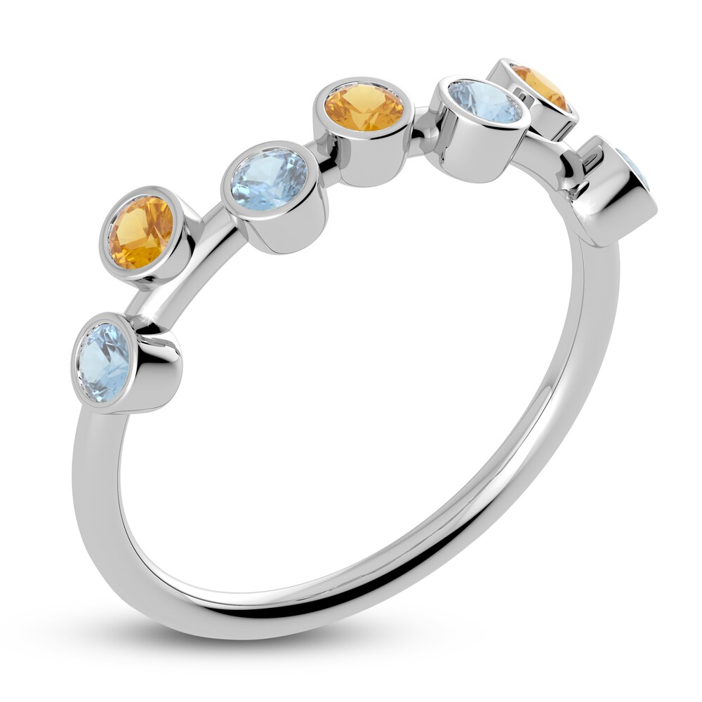 Juliette Maison Natural Citrine & Natural Aquamarine Ring 10K White Gold MFRVGz6d Juliette Maison Natural Citrine & Natural Aquamarine Ring 10K White Gold MFRVGz6d