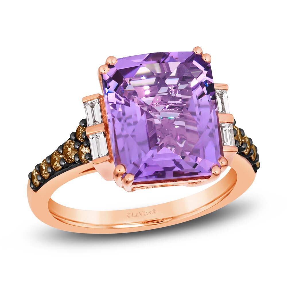 Le Vian Natural Amethyst Ring 1/2 ct tw Diamonds 14K Strawberry Gold MGzCfTg9 Le Vian Natural Amethyst Ring 1/2 ct tw Diamonds 14K Strawberry Gold MGzCfTg9