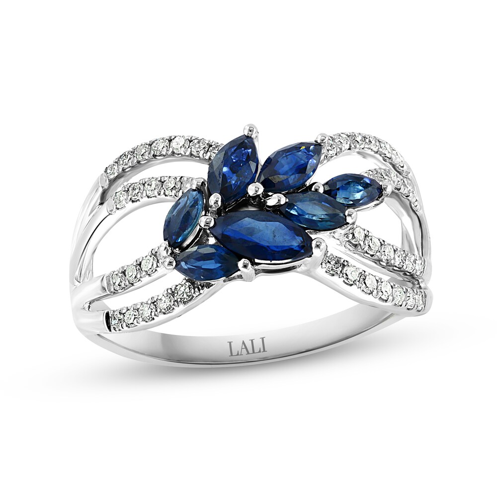 LALI Jewels Natural Blue Sapphire Ring 1/5 ct tw Diamonds 14K White Gold MRKZb8ci LALI Jewels Natural Blue Sapphire Ring 1/5 ct tw Diamonds 14K White Gold MRKZb8ci