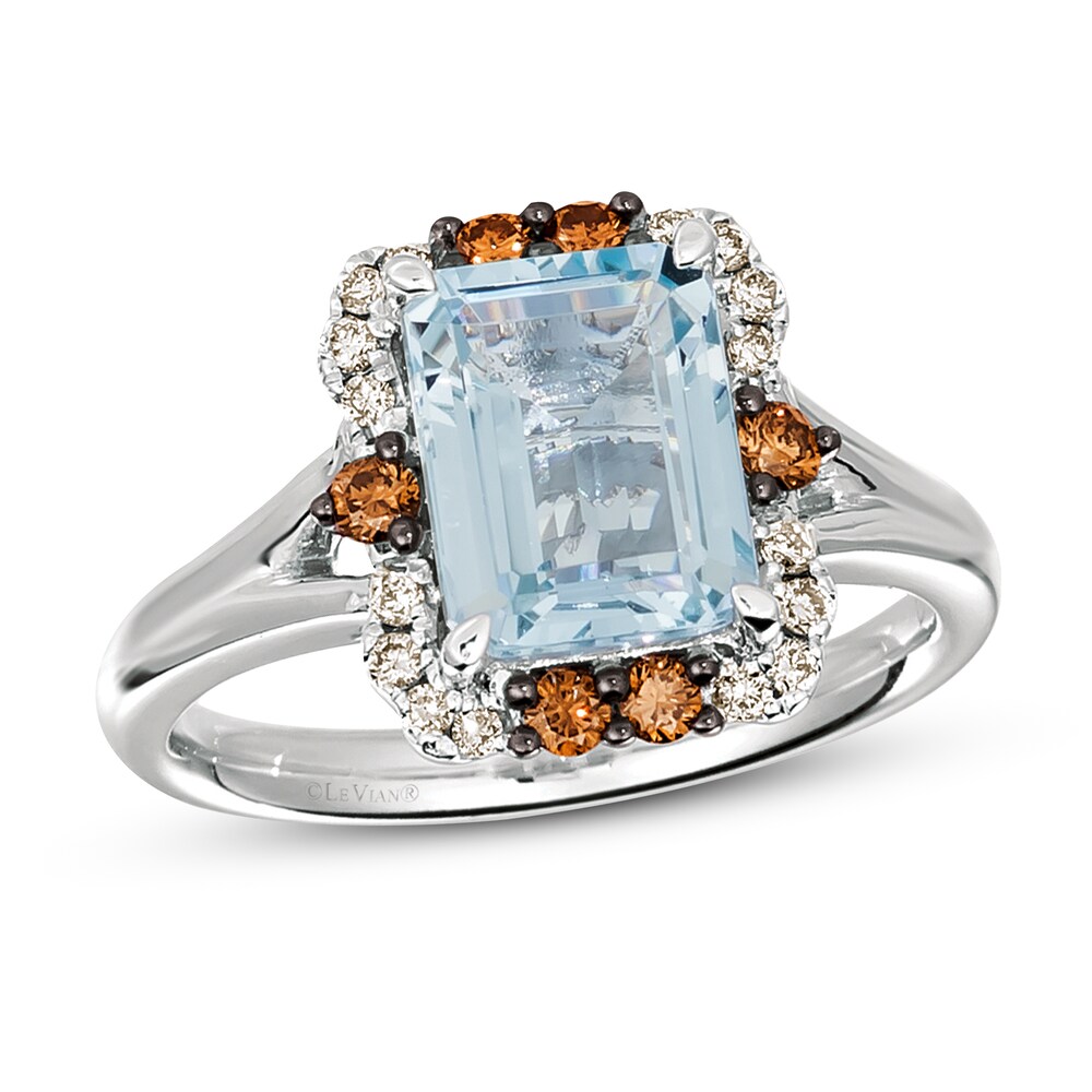 Le Vian Aquamarine Ring 1/3 ct tw Diamonds 14K Vanilla Gold MRqQA2z1 Le Vian Aquamarine Ring 1/3 ct tw Diamonds 14K Vanilla Gold MRqQA2z1
