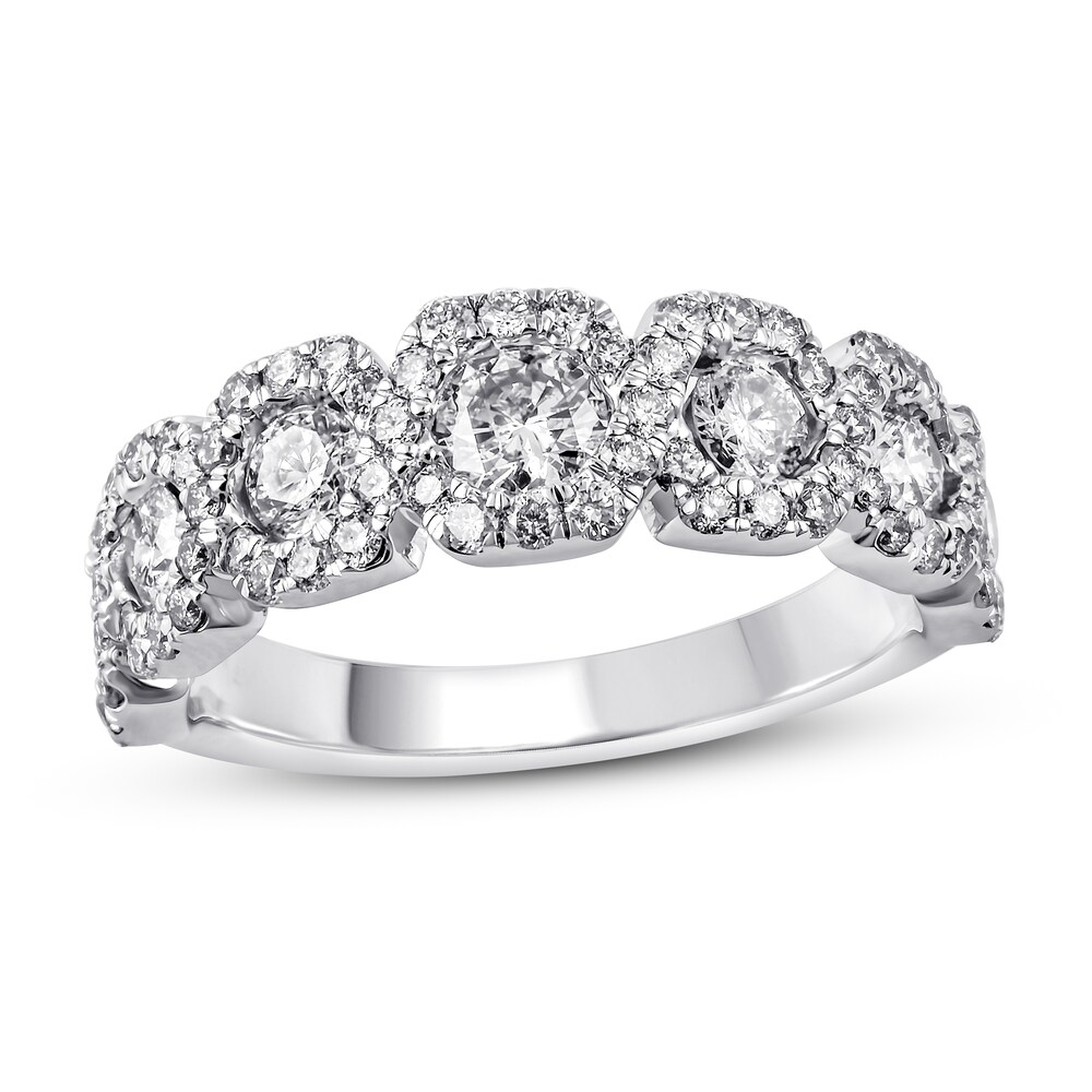 Diamond Anniversary Band 1-1/2 ct tw Round-cut 14K White Gold MWoBKxCL Diamond Anniversary Band 1-1/2 ct tw Round-cut 14K White Gold MWoBKxCL