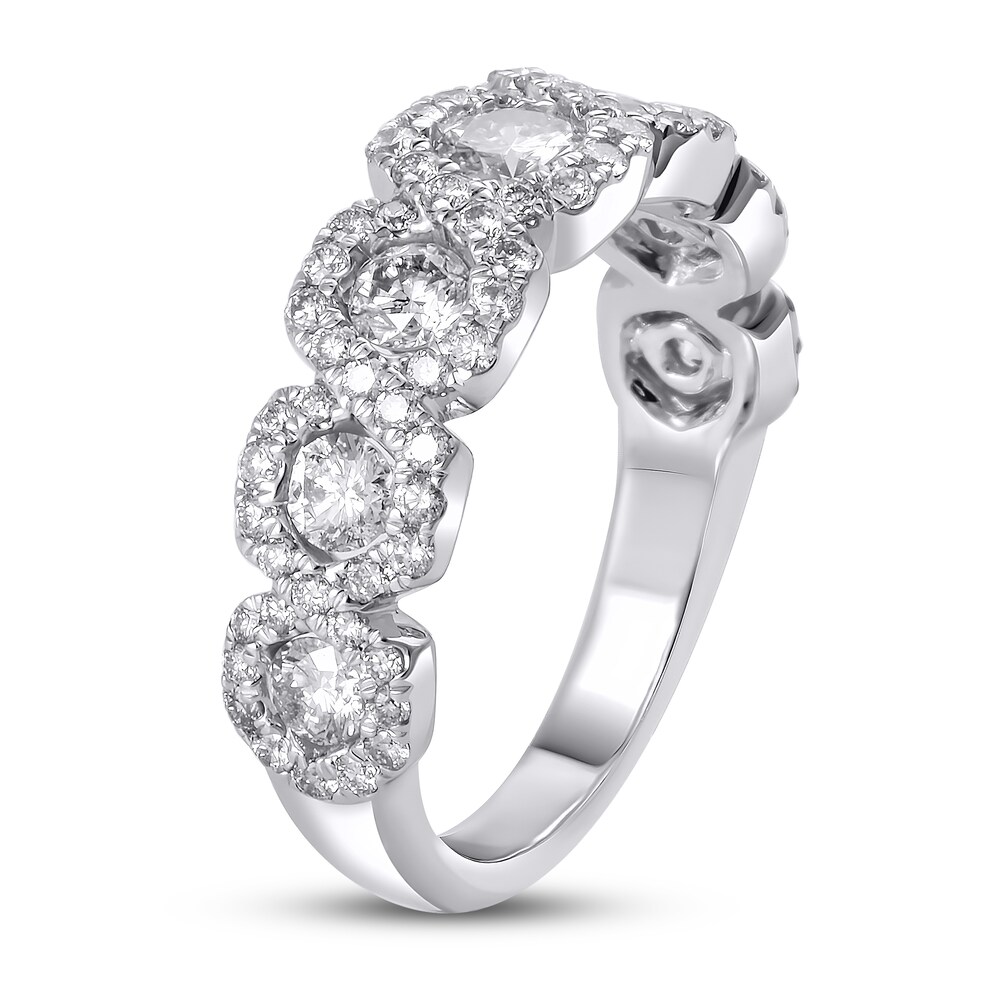 Diamond Anniversary Band 1-1/2 ct tw Round-cut 14K White Gold MWoBKxCL