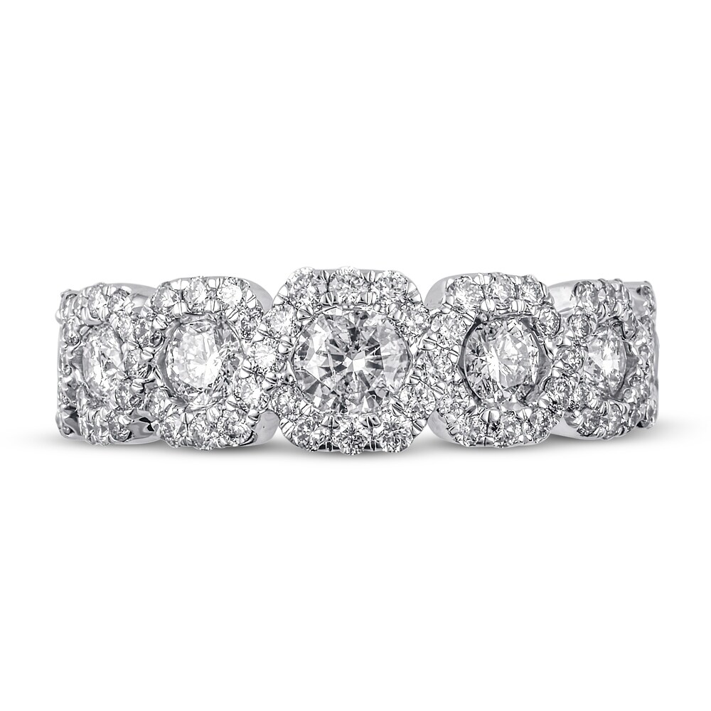 Diamond Anniversary Band 1-1/2 ct tw Round-cut 14K White Gold MWoBKxCL