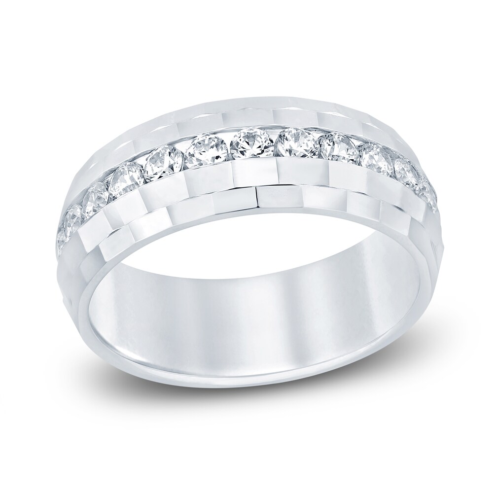 Men's Diamond Wedding Band 1 ct tw Round 14K White Gold MbHfz3Nn Men's Diamond Wedding Band 1 ct tw Round 14K White Gold MbHfz3Nn