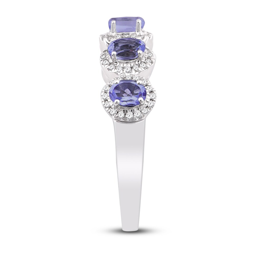 Natural Tanzanite Anniversary Ring 1/4 ct tw Diamonds 14K White Gold Mdk8TVki Natural Tanzanite Anniversary Ring 1/4 ct tw Diamonds 14K White Gold Mdk8TVki