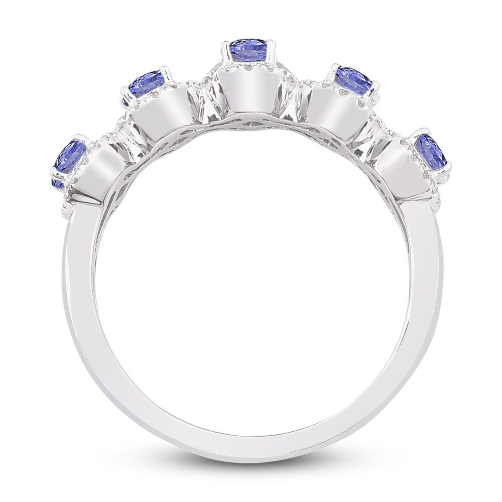 Natural Tanzanite Anniversary Ring 1/4 ct tw Diamonds 14K White Gold Mdk8TVki Natural Tanzanite Anniversary Ring 1/4 ct tw Diamonds 14K White Gold Mdk8TVki