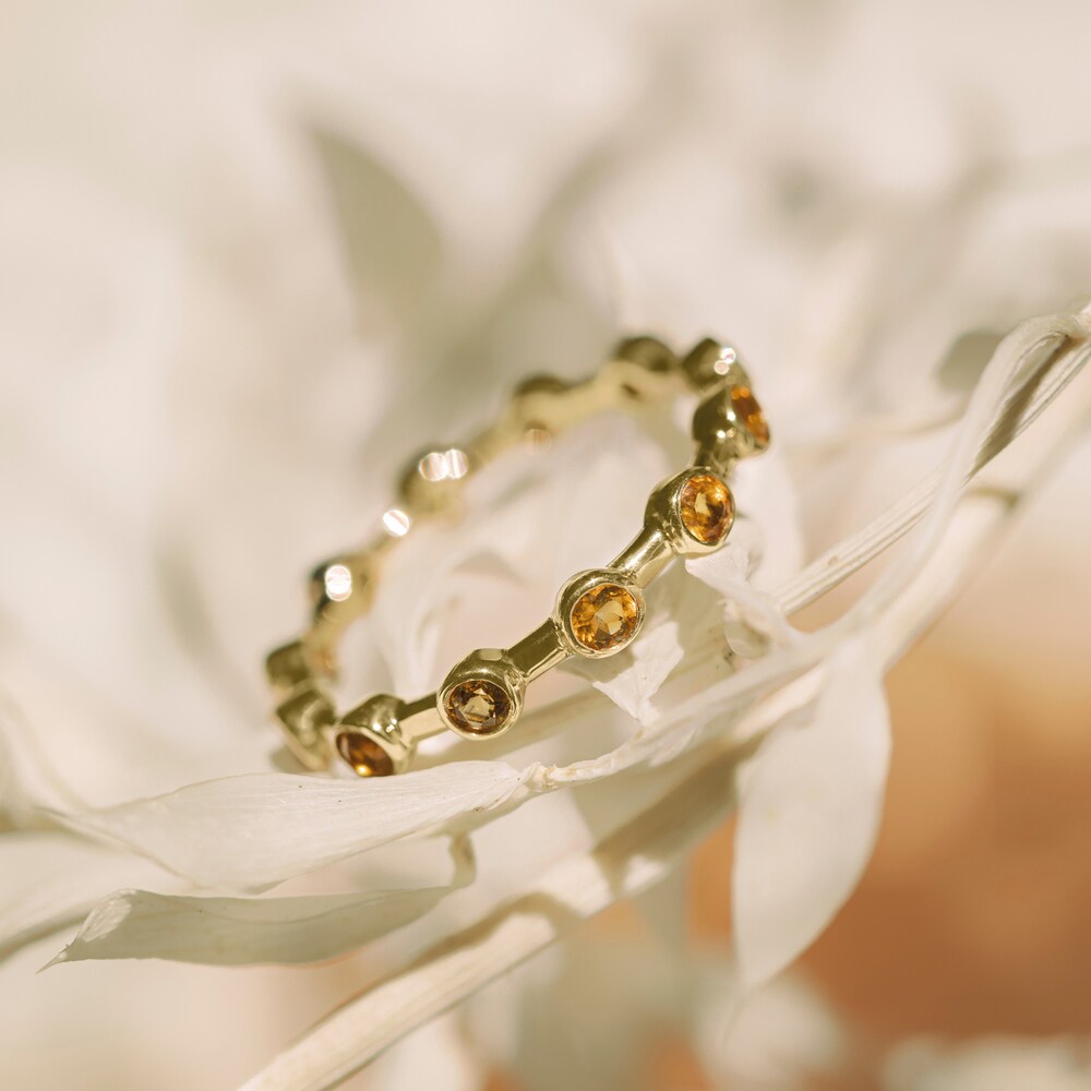 Juliette Maison Natural White Sapphire Ring 10K Yellow Gold MkuT2PKd Juliette Maison Natural White Sapphire Ring 10K Yellow Gold MkuT2PKd