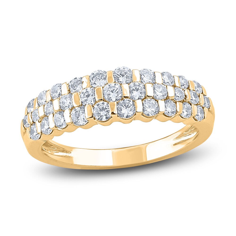 Diamond Bar Anniversary Band 1 ct tw Round 14K Yellow Gold Mm2Qam9b Diamond Bar Anniversary Band 1 ct tw Round 14K Yellow Gold Mm2Qam9b