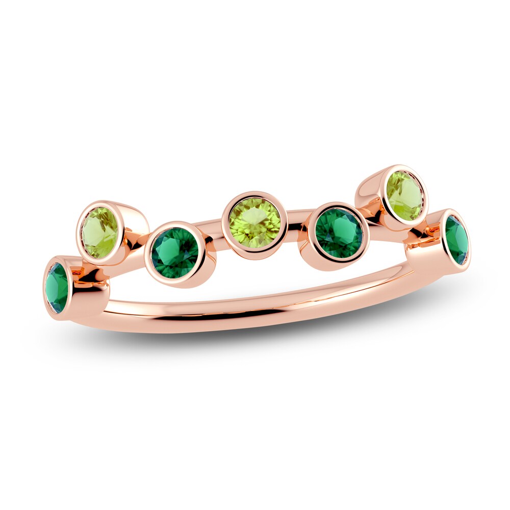 Juliette Maison Natural Emerald & Natural Peridot Ring 10K Rose Gold MuZMAdsU Juliette Maison Natural Emerald & Natural Peridot Ring 10K Rose Gold MuZMAdsU