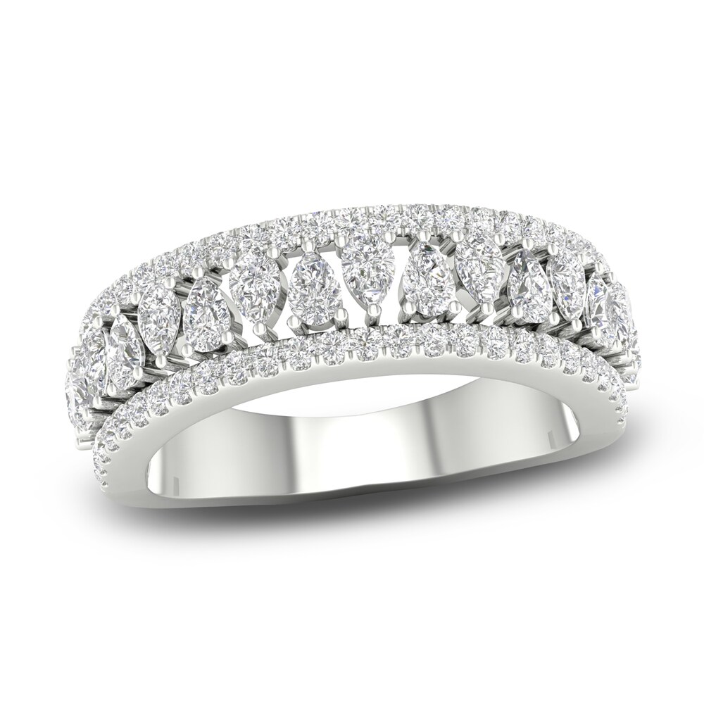 Diamond Anniversary Band 1 ct tw Pear/Round 14K White Gold Mxr2OpAP Diamond Anniversary Band 1 ct tw Pear/Round 14K White Gold Mxr2OpAP