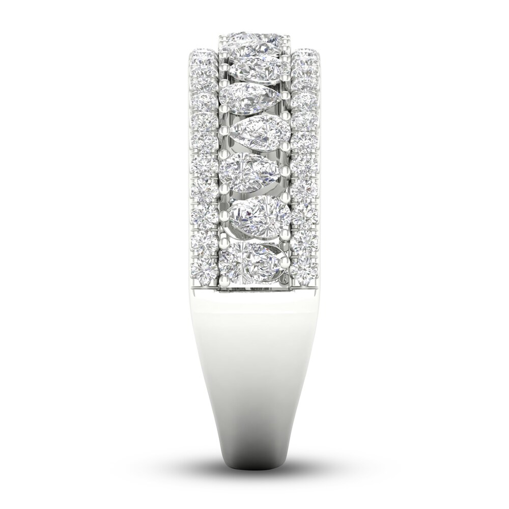 Diamond Anniversary Band 1 ct tw Pear/Round 14K White Gold Mxr2OpAP Diamond Anniversary Band 1 ct tw Pear/Round 14K White Gold Mxr2OpAP