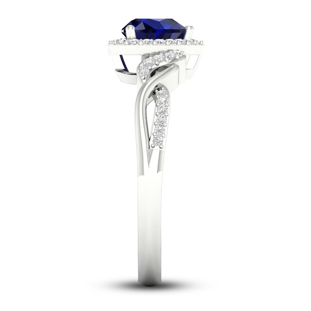 Lab-Created Blue Sapphire & Lab-Created White Sapphire Heart Ring Sterling Silver MyN0KLmS Lab-Created Blue Sapphire & Lab-Created White Sapphire Heart Ring Sterling Silver MyN0KLmS