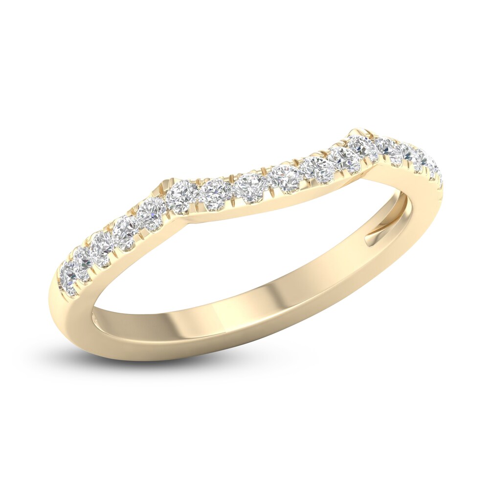 Diamond Contour Wedding Band 1/3 ct tw Round 14K Yellow Gold MyskFs0A Diamond Contour Wedding Band 1/3 ct tw Round 14K Yellow Gold MyskFs0A