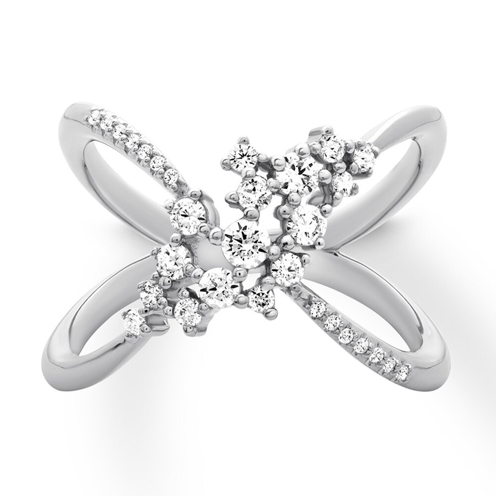Scattered Diamond Ring 1/2 carat tw 14K White Gold N5sG37UX Scattered Diamond Ring 1/2 carat tw 14K White Gold N5sG37UX