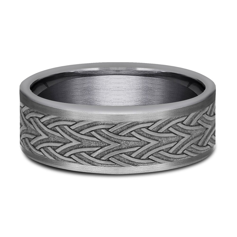 Gray Tantalum Stone Celtic Wedding Band 7.0mm NBUT7WEz Gray Tantalum Stone Celtic Wedding Band 7.0mm NBUT7WEz