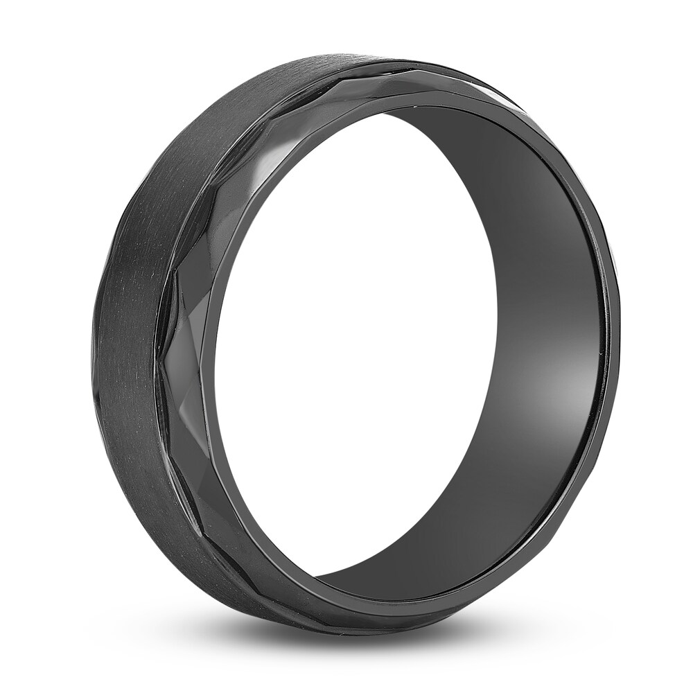 Men\'s Hammered Edge Wedding Band Black Zirconium 8.0mm NBzA6azG Men\'s Hammered Edge Wedding Band Black Zirconium 8.0mm NBzA6azG