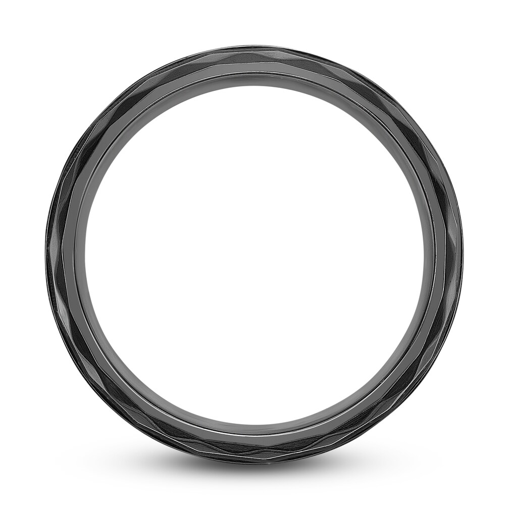 Men\'s Hammered Edge Wedding Band Black Zirconium 8.0mm NBzA6azG Men\'s Hammered Edge Wedding Band Black Zirconium 8.0mm NBzA6azG