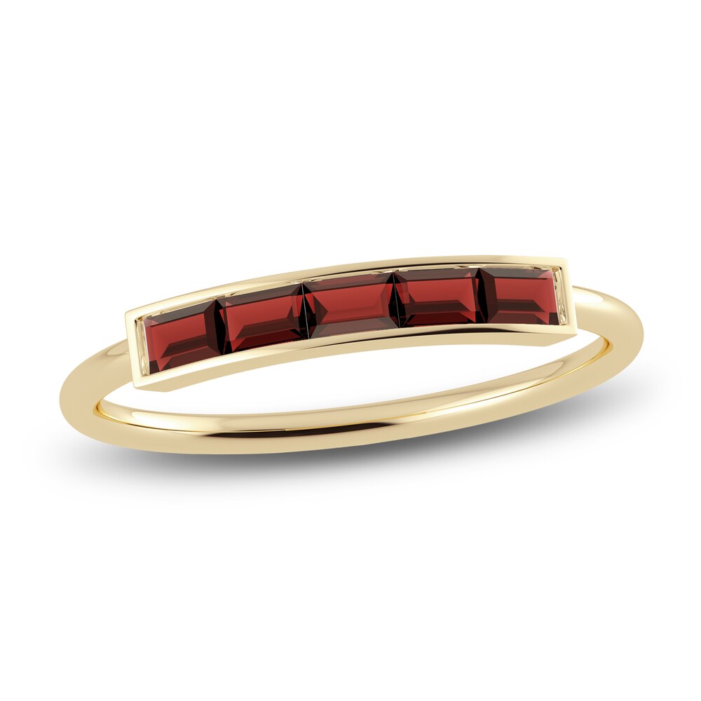 Juliette Maison Natural Garnet Baguette Bar Ring 10K Yellow Gold NJec9AI4 Juliette Maison Natural Garnet Baguette Bar Ring 10K Yellow Gold NJec9AI4