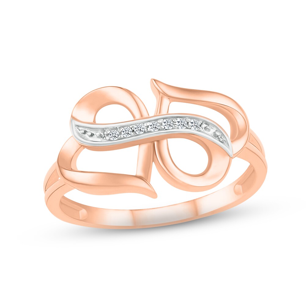 Heart/Infinity Ring Diamond Accents 10K Rose Gold NQcTNxDQ Heart/Infinity Ring Diamond Accents 10K Rose Gold NQcTNxDQ