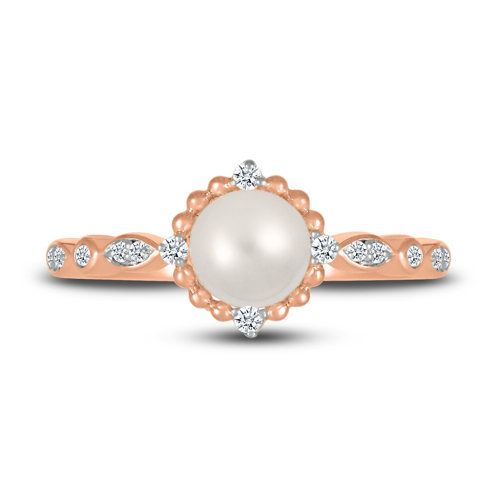 Lab-Created Sapphire & Cultured Pearl Ring 10K Rose Gold NYhnVuGW Lab-Created Sapphire & Cultured Pearl Ring 10K Rose Gold NYhnVuGW