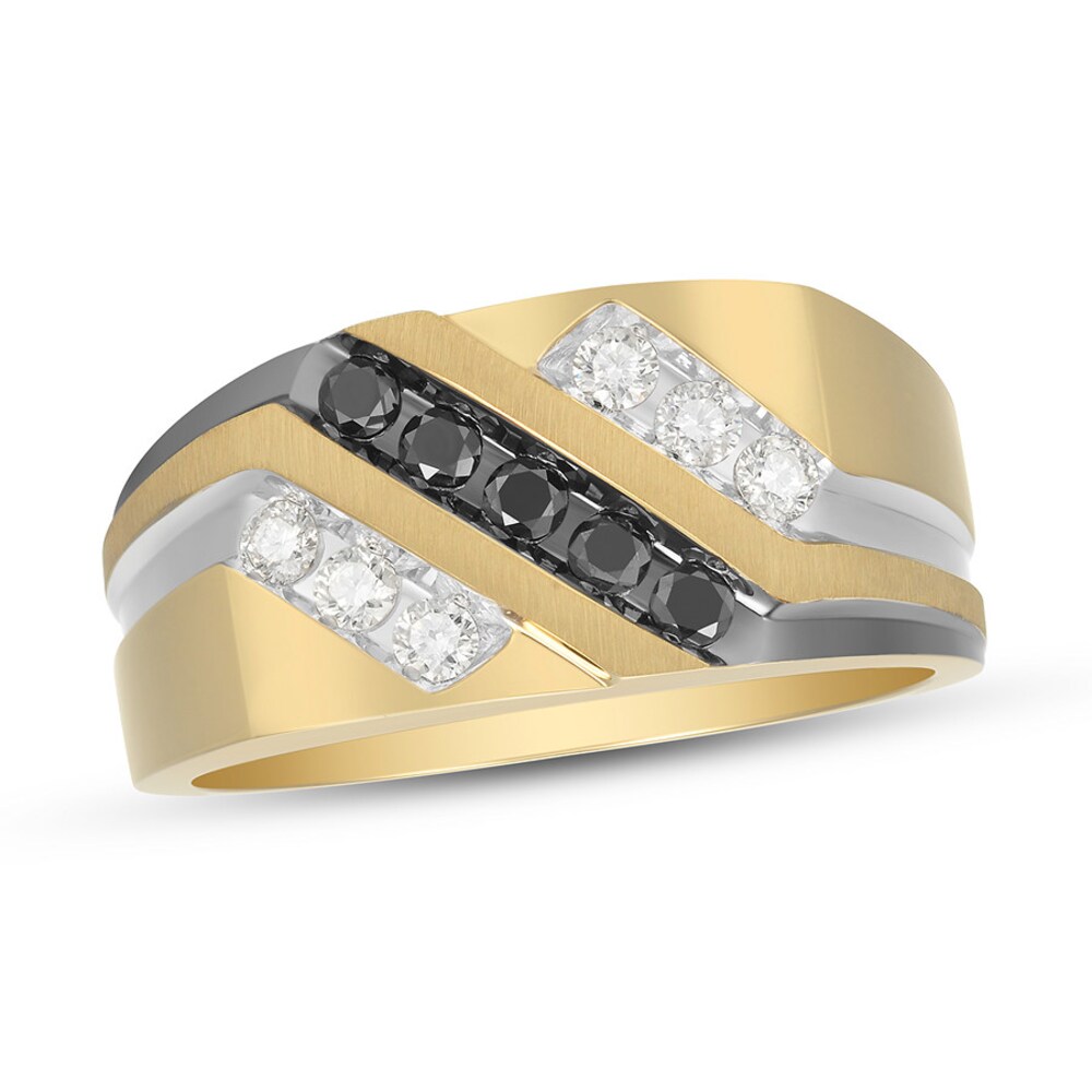 Men's Diamond Ring 1/2 ct tw Round-cut 10K Yellow Gold NfXFMixp Men's Diamond Ring 1/2 ct tw Round-cut 10K Yellow Gold NfXFMixp
