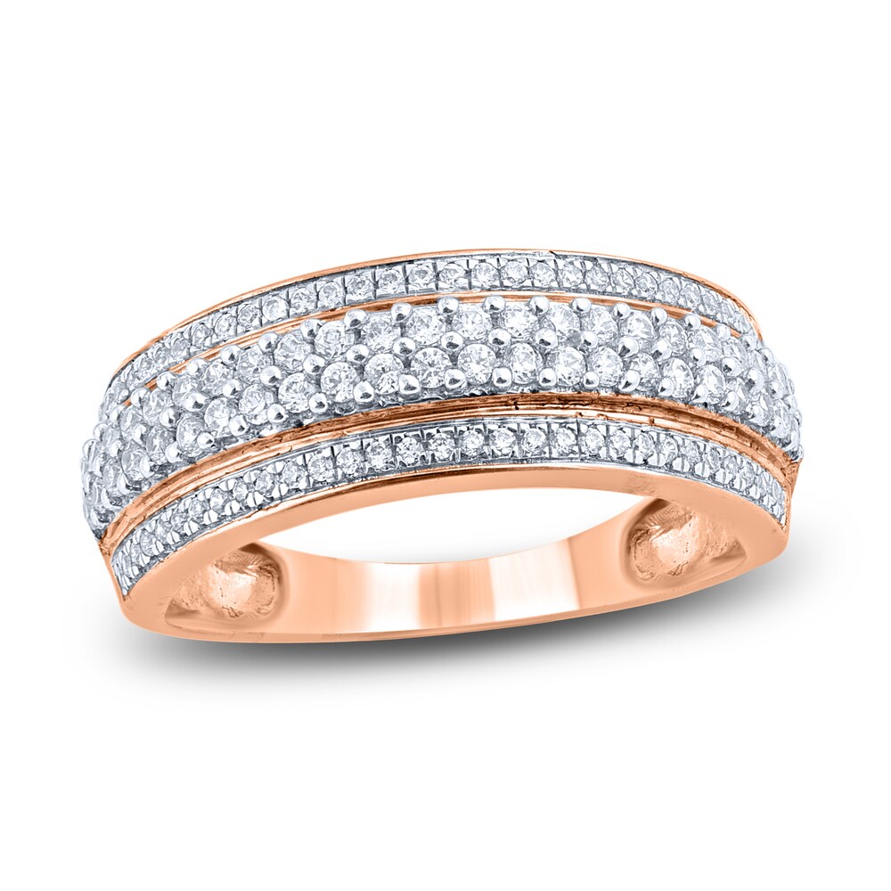 Diamond Multi-Row Anniversary Band 1/2 ct tw Round 14K Rose Gold Nfs6uVDO Diamond Multi-Row Anniversary Band 1/2 ct tw Round 14K Rose Gold Nfs6uVDO