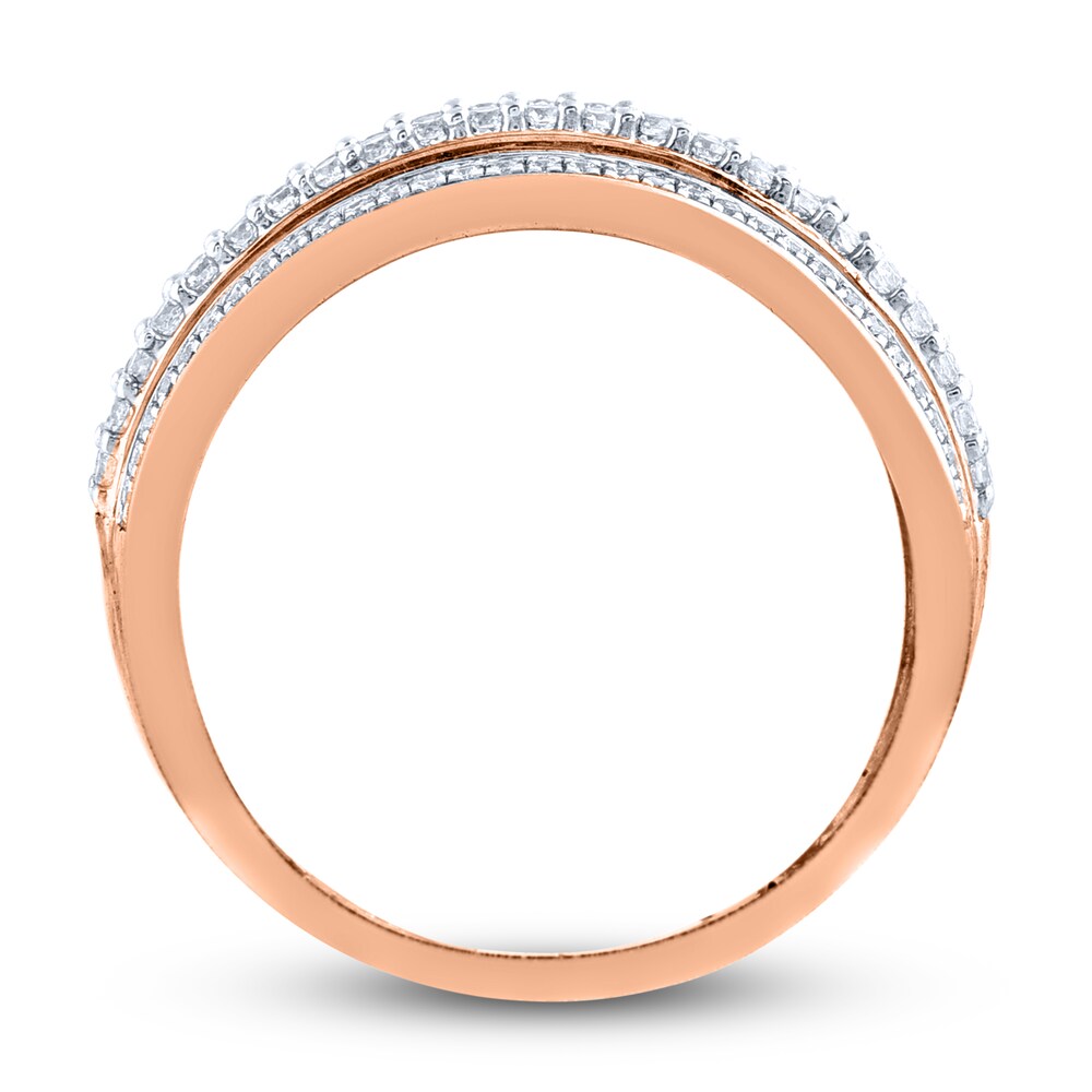Diamond Multi-Row Anniversary Band 1/2 ct tw Round 14K Rose Gold Nfs6uVDO Diamond Multi-Row Anniversary Band 1/2 ct tw Round 14K Rose Gold Nfs6uVDO