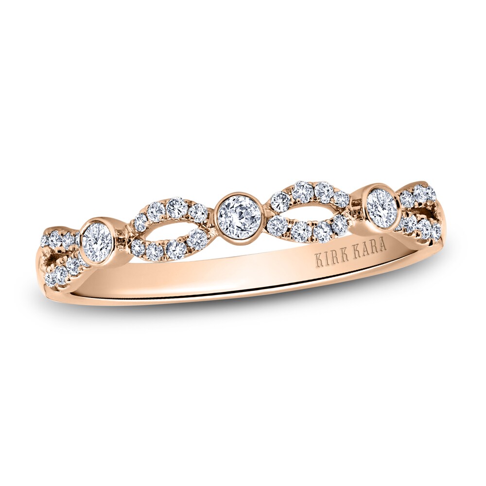 Kirk Kara Twisted Diamond Wedding Band 1/5 ct tw Round 14K Rose Gold NgDf9TNZ