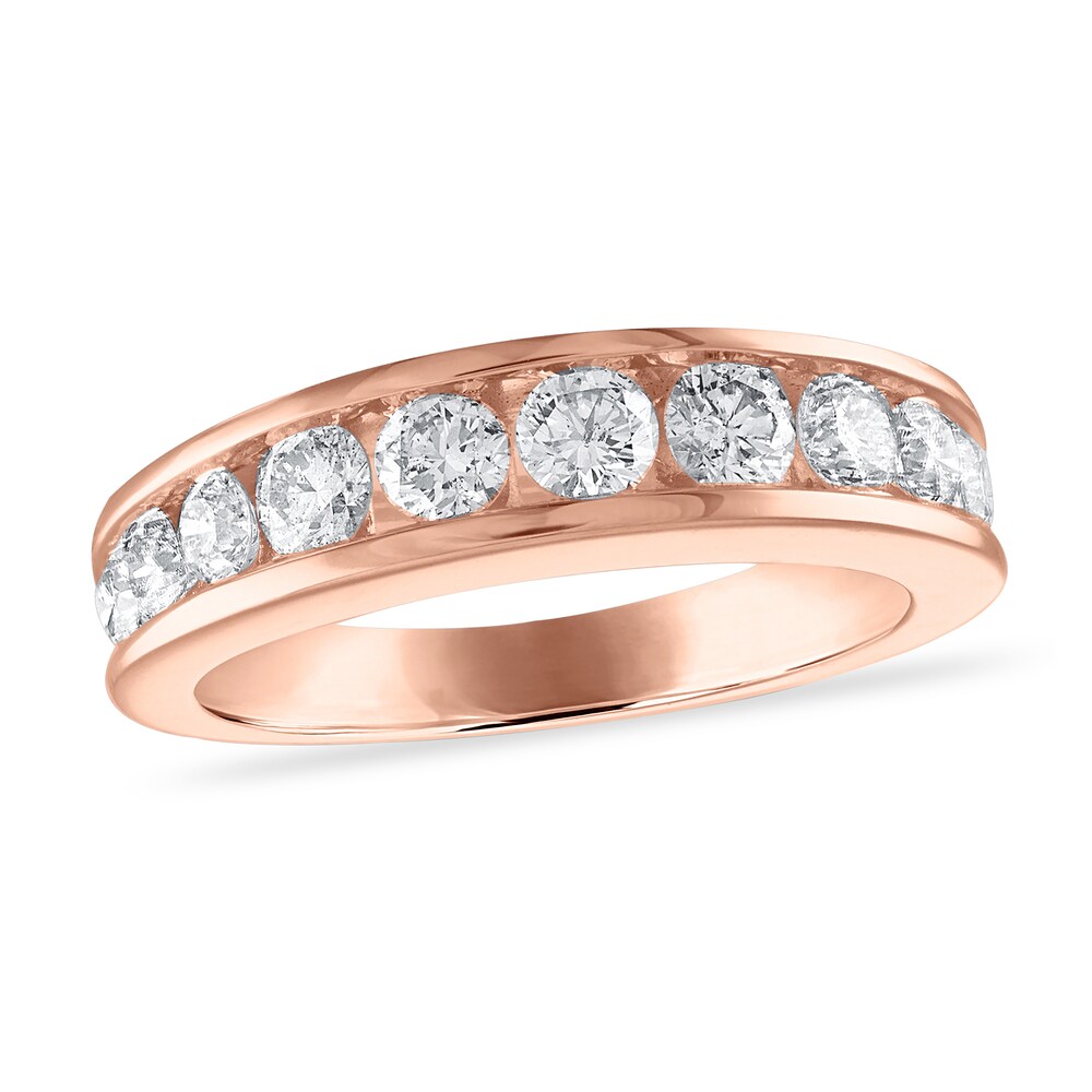 Diamond Wedding Band 1-1/5 ct tw Round 14K Rose Gold Ni48MAVk Diamond Wedding Band 1-1/5 ct tw Round 14K Rose Gold Ni48MAVk