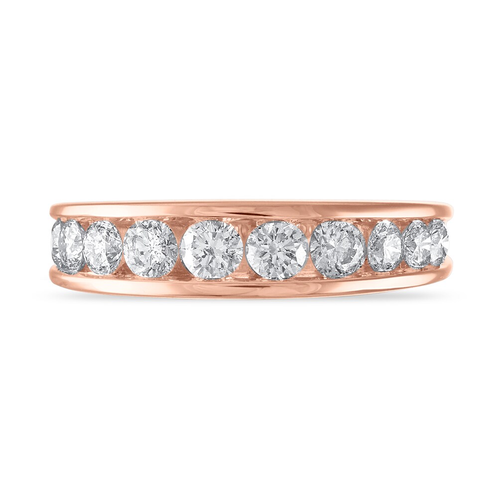 Diamond Wedding Band 1-1/5 ct tw Round 14K Rose Gold Ni48MAVk Diamond Wedding Band 1-1/5 ct tw Round 14K Rose Gold Ni48MAVk